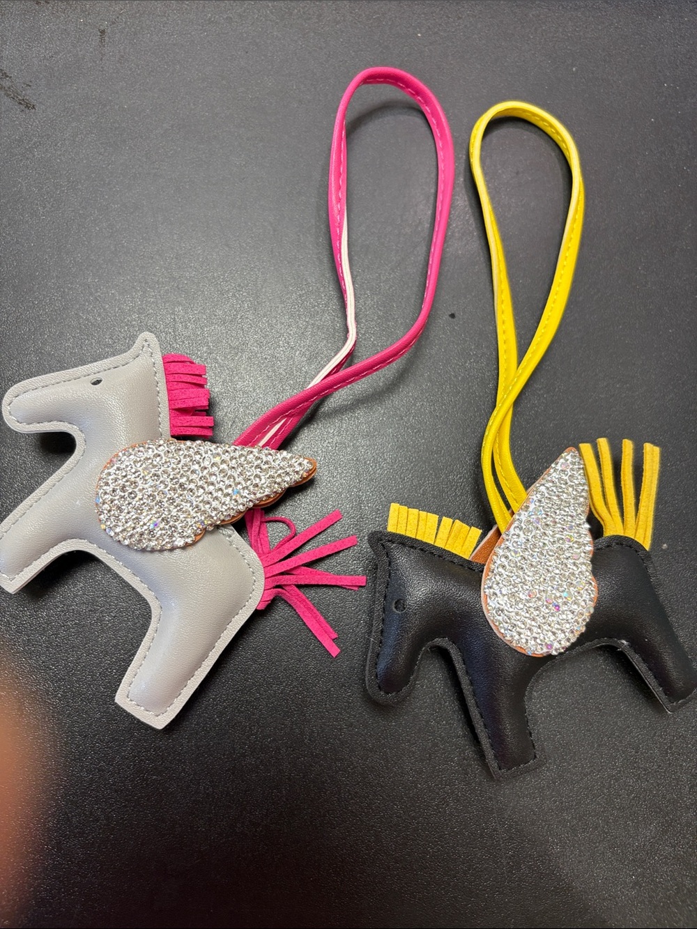 New*2pcs🌼Bling Crystals Unicorn Bag Charm**Hand Made *